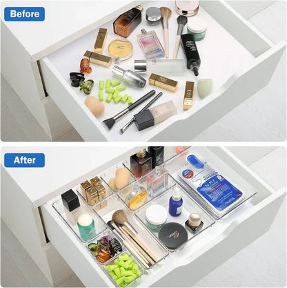 Clear Drawer Organizer Tray Set